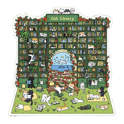 Big Size | Meow Meow 5.0 Series | Cat Sticker Scene, 3D Miniature Scene Stickers, stress-relief DIY stickers, Scene-setting Stickers