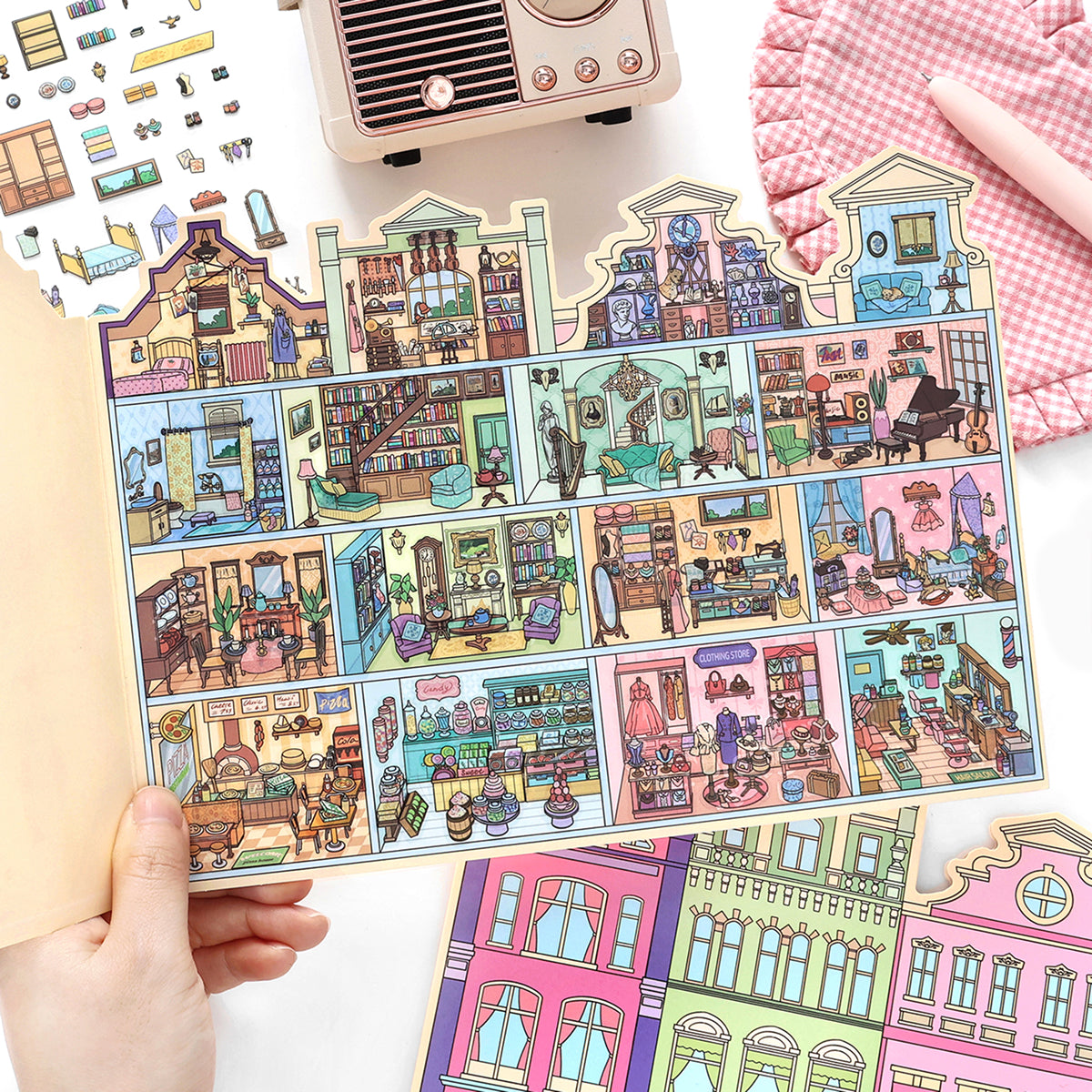 Big Size | My Little House 13.0 | Sticker Scene, 3D Miniature Scene Stickers, Stress-Relief DIY Stickers, Scene-Setting Stickers, DIY Stickers