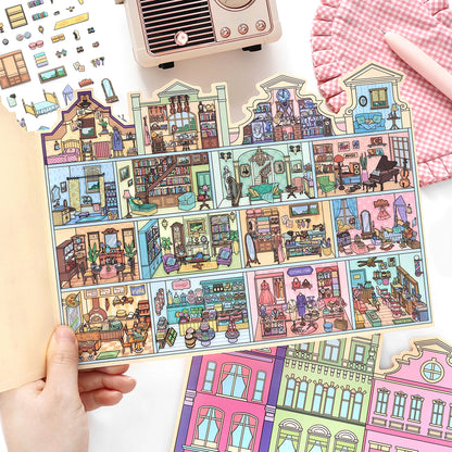 Big Size | My Little House 13.0 | Sticker Scene, 3D Miniature Scene Stickers, Stress-Relief DIY Stickers, Scene-Setting Stickers, DIY Stickers