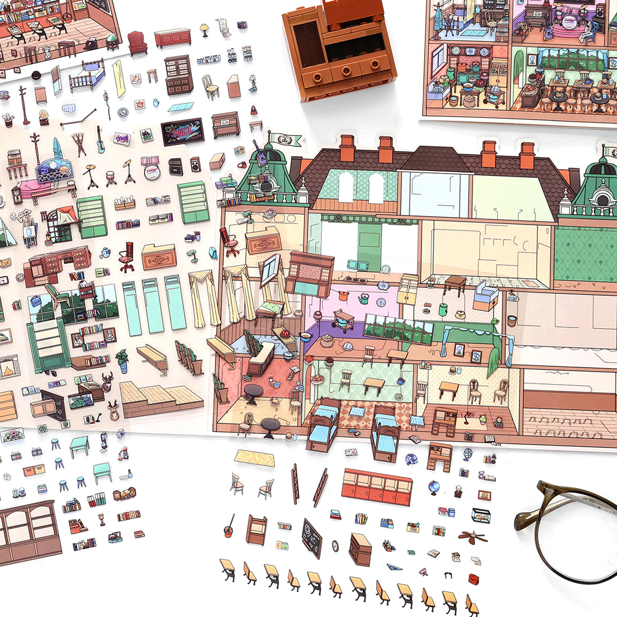 Big Size | My Little House 13.0 | Sticker Scene, 3D Miniature Scene Stickers, Stress-Relief DIY Stickers, Scene-Setting Stickers, DIY Stickers