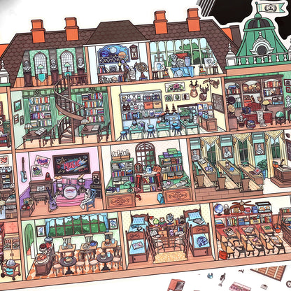 Big Size | My Little House 13.0 | Sticker Scene, 3D Miniature Scene Stickers, Stress-Relief DIY Stickers, Scene-Setting Stickers, DIY Stickers