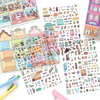 Big Size | My Little House 13.0 | Sticker Scene, 3D Miniature Scene Stickers, Stress-Relief DIY Stickers, Scene-Setting Stickers, DIY Stickers