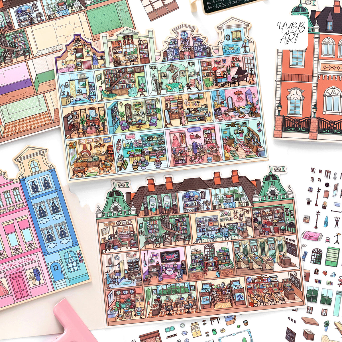 Big Size | My Little House 13.0 | Sticker Scene, 3D Miniature Scene Stickers, Stress-Relief DIY Stickers, Scene-Setting Stickers, DIY Stickers