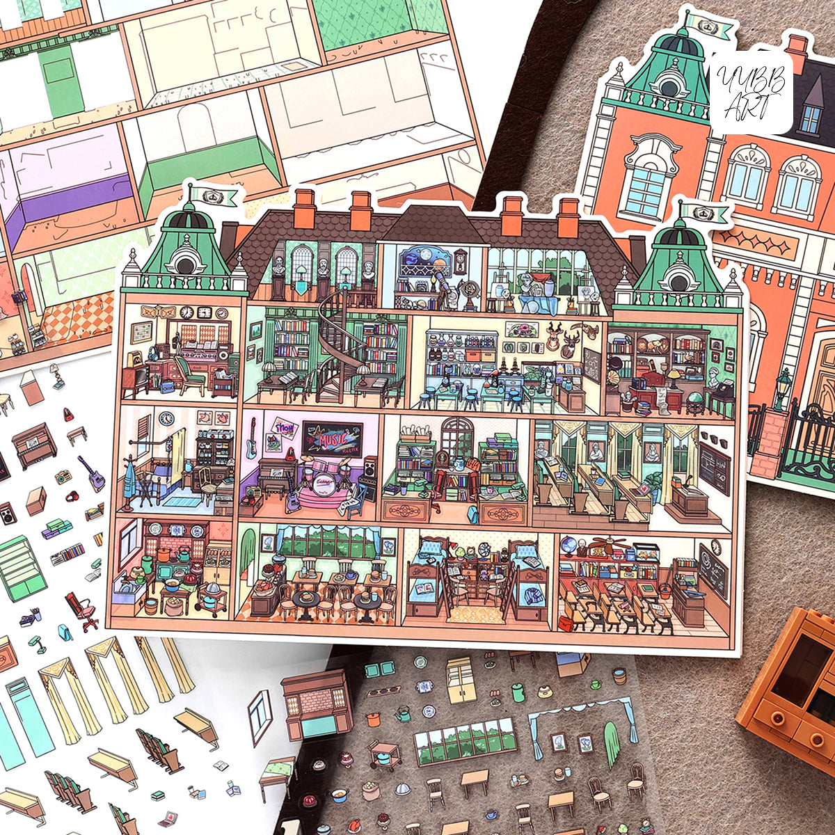 Big Size | My Little House 13.0 | Sticker Scene, 3D Miniature Scene Stickers, Stress-Relief DIY Stickers, Scene-Setting Stickers, DIY Stickers