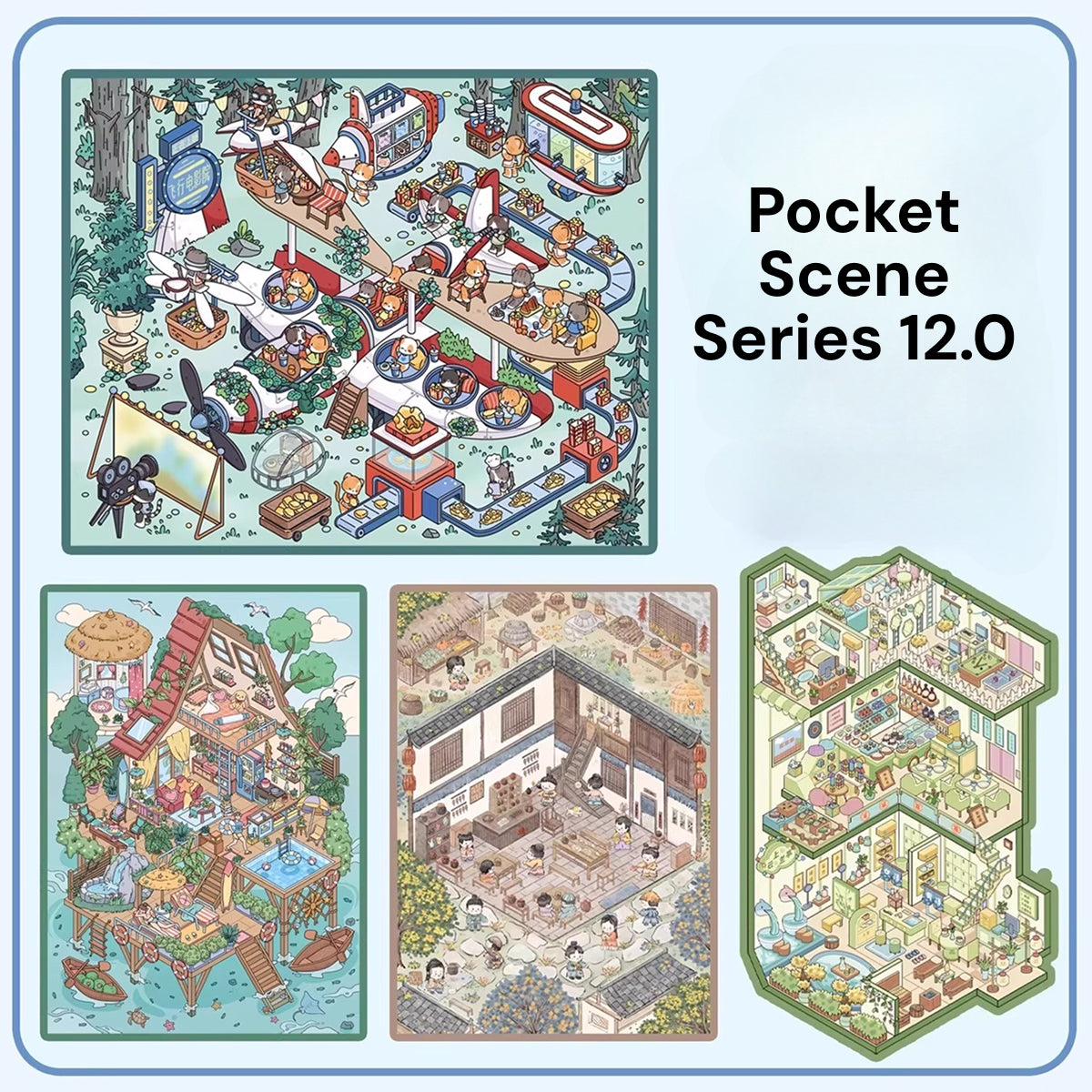 Big Size, Pocket Scene Series 12.0 | Sticker Scene, 3D Miniature Scene Stickers, Stress-Relief DIY Stickers, Scene-Setting Stickers, DIY Stickers