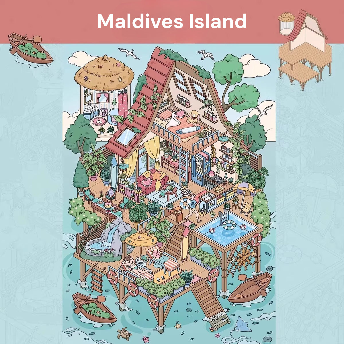 Big Size, Pocket Scene Series 12.0 | Sticker Scene, 3D Miniature Scene Stickers, Stress-Relief DIY Stickers, Scene-Setting Stickers, DIY Stickers