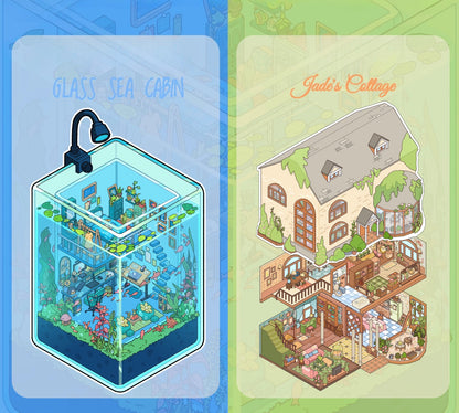 Big Size | Pocket Scene Series 9.0 | Sticker Scene, 3D Miniature Scene Stickers, Stress-Relief DIY Stickers, Scene-Setting Stickers, DIY Stickers