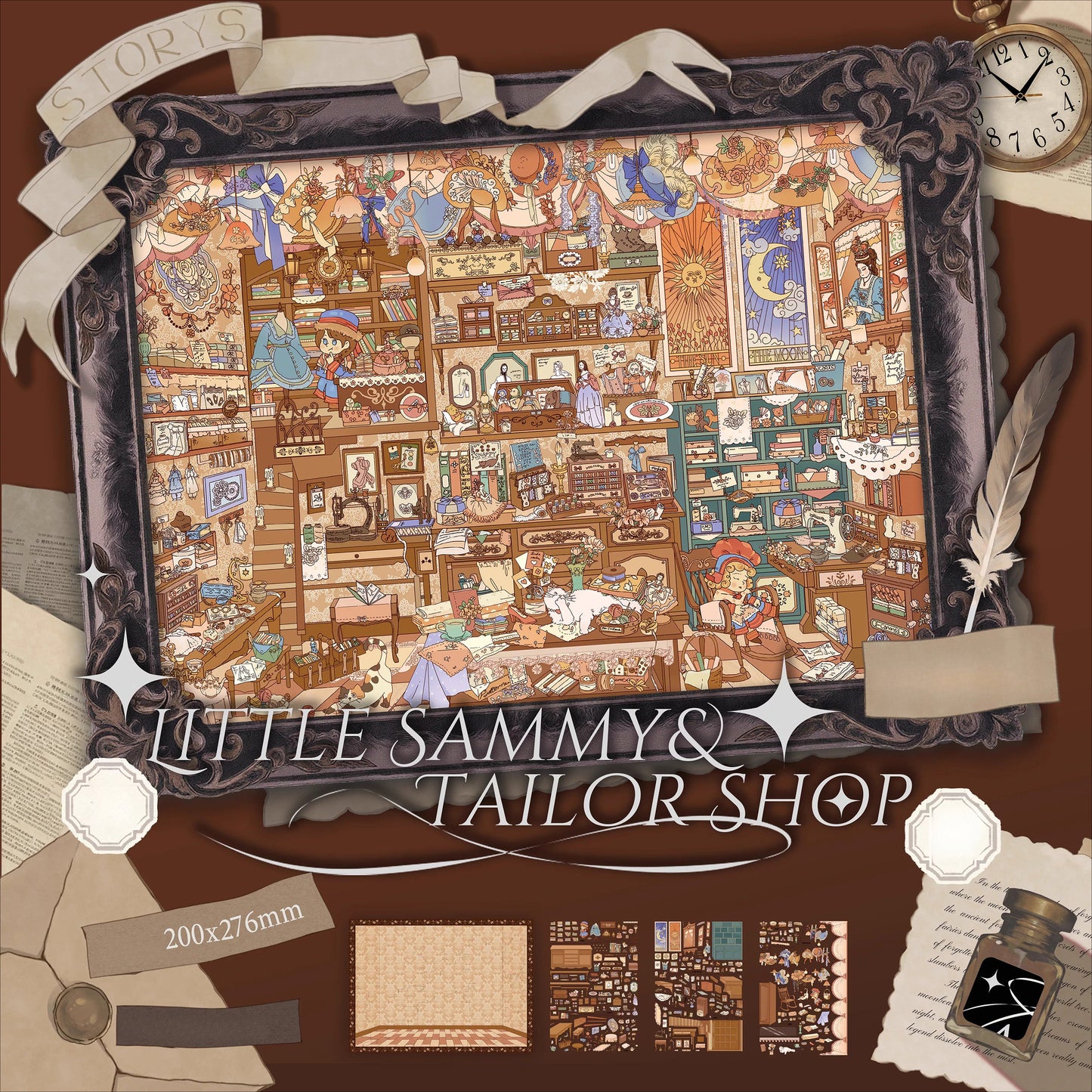 Duży rozmiar | Seria Scene Magic 12.0 | Sceneria z naklejek, miniaturowe naklejki sceniczne 3D, odstresowujące naklejki DIY, naklejki do tworzenia scenerii