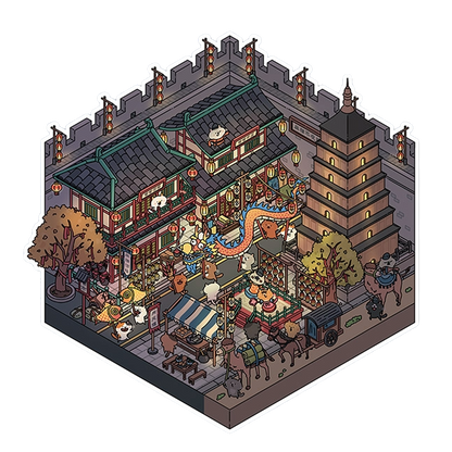 Große Größe | Meow Meow 4.0 Serie | Katzensticker Szene, 3D Miniatur-Szenen-Sticker, Stressabbau DIY Sticker, Szenen-gestaltende Sticker