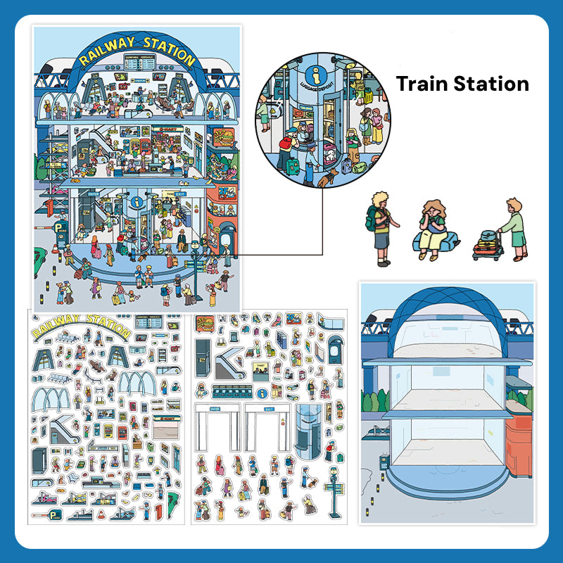 Big Size | Open Today Series 19.0 | Sticker Scene, 3D Miniature Scene Stickers, Stress-Relief DIY Stickers, Scene-Setting Stickers, DIY Stickers