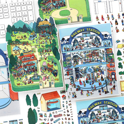 Big Size | Open Today Series 19.0 | Sticker Scene, 3D Miniature Scene Stickers, Stress-Relief DIY Stickers, Scene-Setting Stickers, DIY Stickers