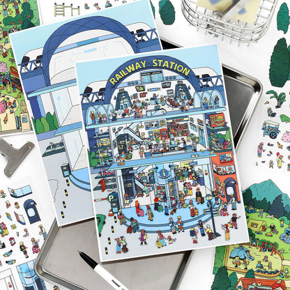 Big Size | Open Today Series 19.0 | Sticker Scene, 3D Miniature Scene Stickers, Stress-Relief DIY Stickers, Scene-Setting Stickers, DIY Stickers