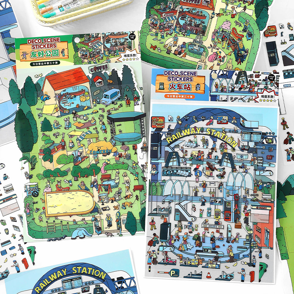 Big Size | Open Today Series 19.0 | Sticker Scene, 3D Miniature Scene Stickers, Stress-Relief DIY Stickers, Scene-Setting Stickers, DIY Stickers