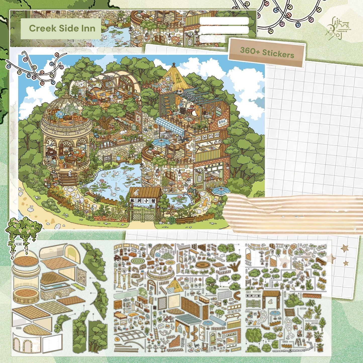 Duży Rozmiar | Seria Scen Joy 15.0 | Naklejki Sceniczne, Naklejki 3D Miniatury Scen, Naklejki DIY do Zmniejszania Stresu, Naklejki Scenograficzne, Naklejki DIY