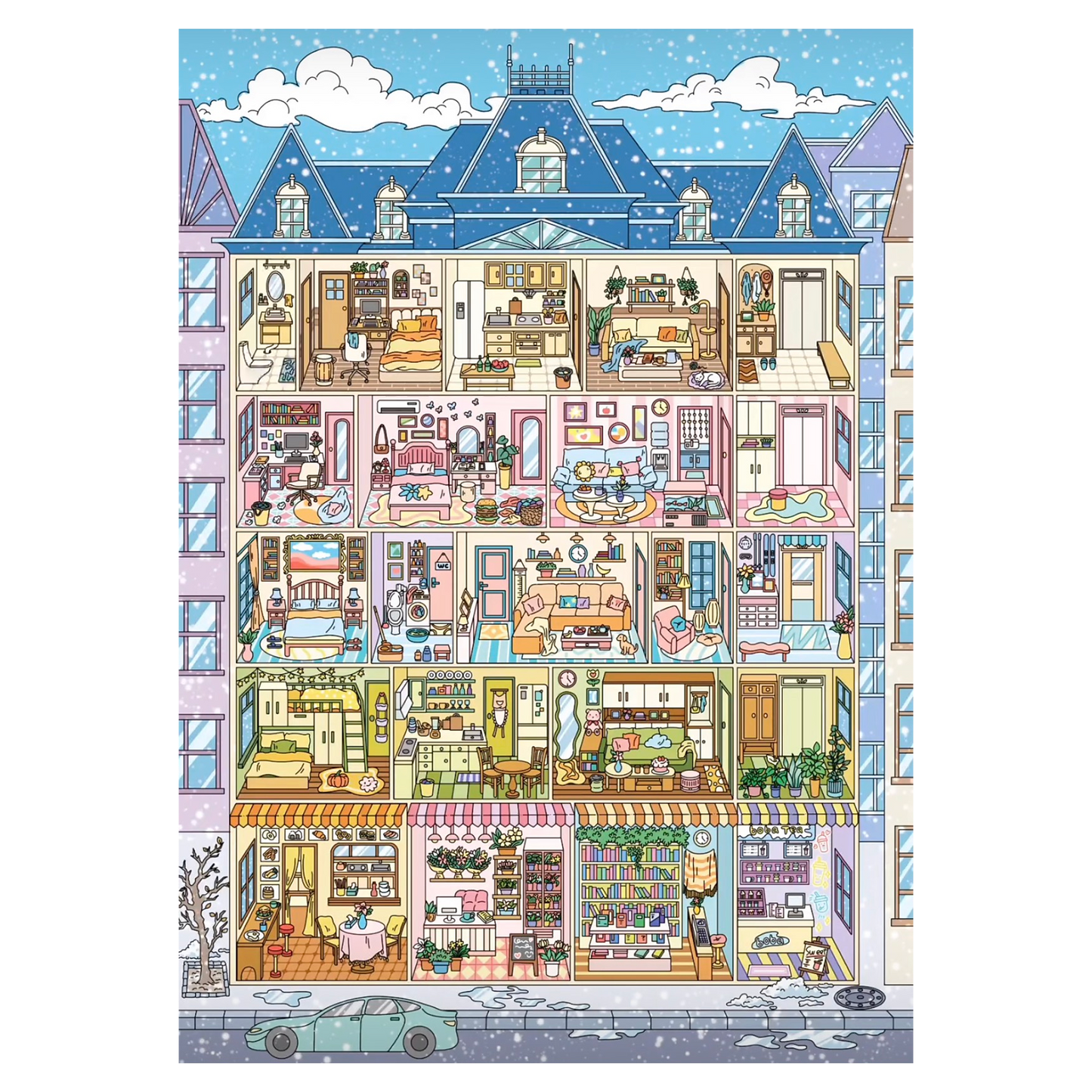 Duży Rozmiar | Seria Scen Joy 15.0 | Naklejki Sceniczne, Naklejki 3D Miniatury Scen, Naklejki DIY do Zmniejszania Stresu, Naklejki Scenograficzne, Naklejki DIY