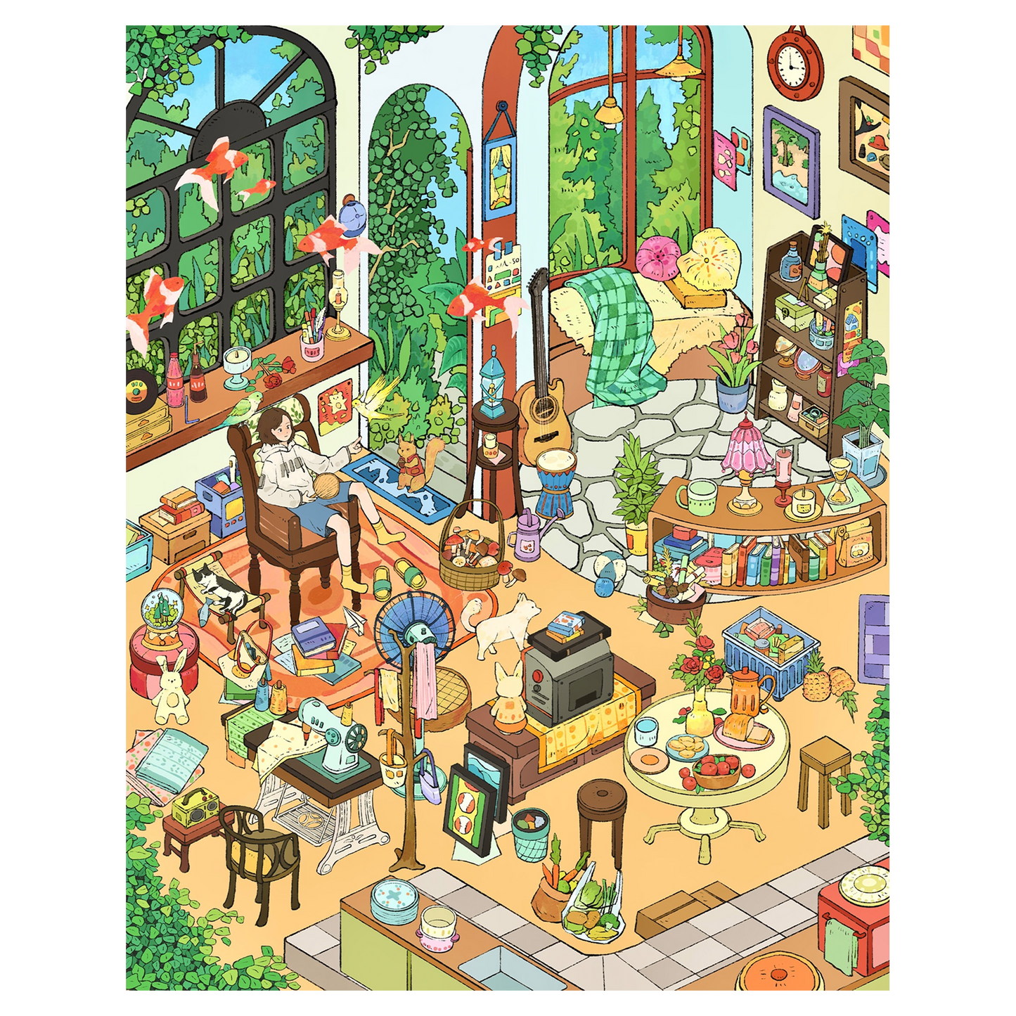 Große Größe | Scene Time 19.0 Serie, Sticker Szene, 3D Miniatur-Szenen-Sticker, Stressabbau DIY Sticker, Szenen-gestaltende Sticker, DIY Sticker