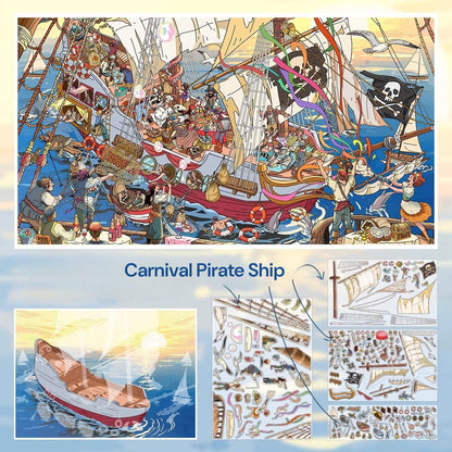 Carnival Pirate Ship | Scene Magic 15.0 Series | Sticker Scene, 3D Miniature Scene Stickers, stress-relief DIY stickers, Scene-setting Stickers