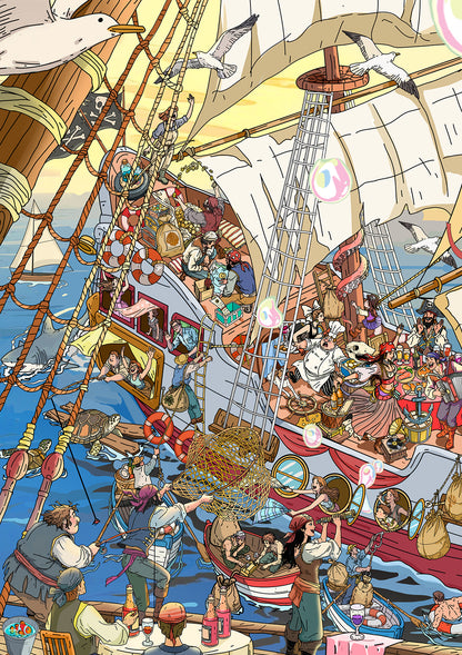 Carnival Pirate Ship | Scene Magic 15.0 Series | Sticker Scene, 3D Miniature Scene Stickers, stress-relief DIY stickers, Scene-setting Stickers