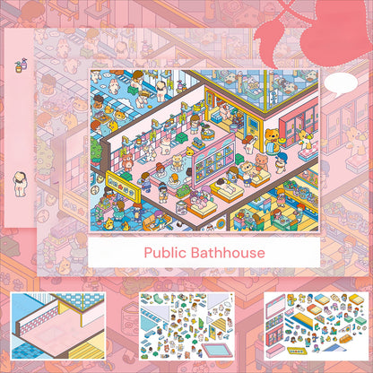 Thème Chat, Série de Scènes de Poche 13.0 | Autocollants de Scène, Autocollants de Scène Miniatures 3D, Autocollants DIY pour Soulager le Stress, Autocollants pour Créer une Scène, Autocollants DIY