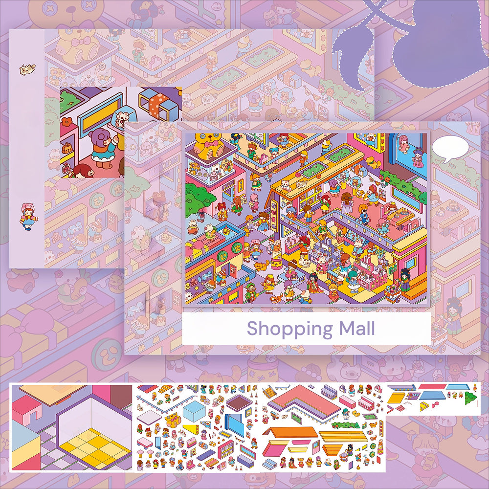 Thème Chat, Série de Scènes de Poche 13.0 | Autocollants de Scène, Autocollants de Scène Miniatures 3D, Autocollants DIY pour Soulager le Stress, Autocollants pour Créer une Scène, Autocollants DIY