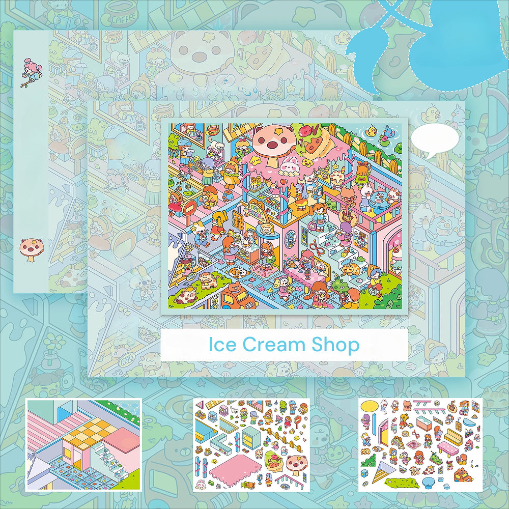 Thème Chat, Série de Scènes de Poche 13.0 | Autocollants de Scène, Autocollants de Scène Miniatures 3D, Autocollants DIY pour Soulager le Stress, Autocollants pour Créer une Scène, Autocollants DIY