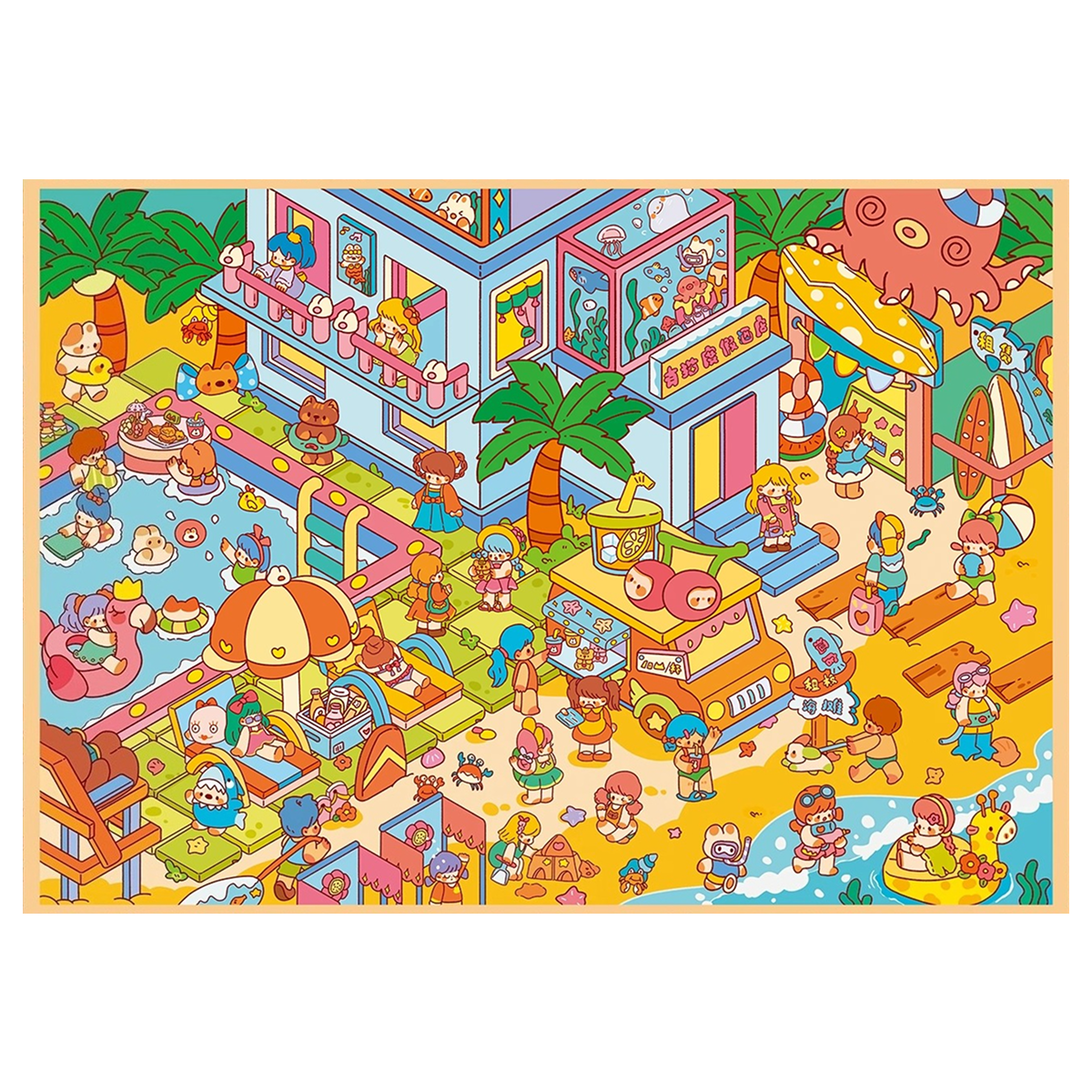 Thème Chat, Série de Scènes de Poche 13.0 | Autocollants de Scène, Autocollants de Scène Miniatures 3D, Autocollants DIY pour Soulager le Stress, Autocollants pour Créer une Scène, Autocollants DIY