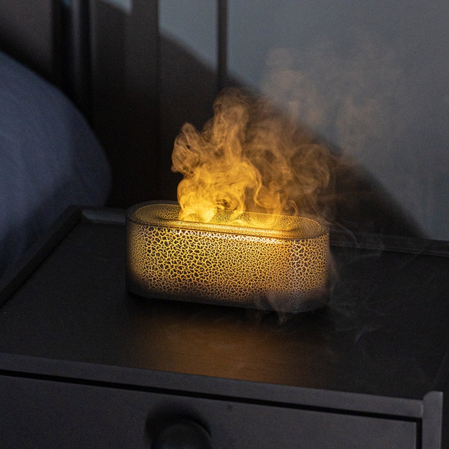 Lava Flame Diffuser | USB Color Changing Essential Oil Humidifier - 3D Magma Effect Aroma Lamp with Ambient Light - YYBB ART