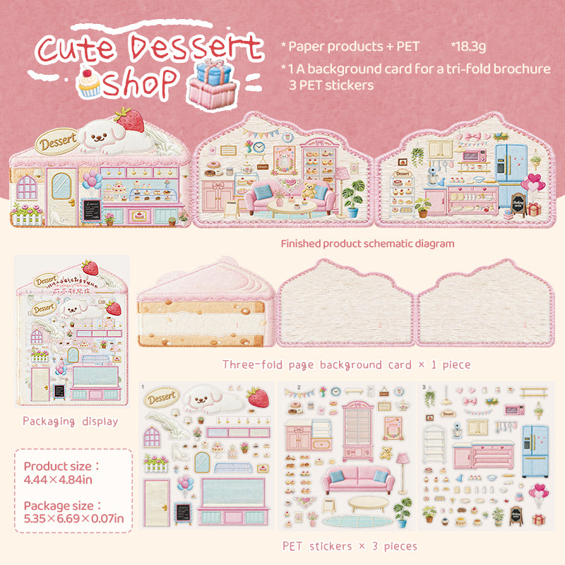 Embroidery Theme Vol. 2 | Scene Garden 25.0 Series | Sticker Scene, 3D Miniature Scene Stickers, Stress-Relief DIY Stickers, Scene-Setting Stickers, DIY Stickers