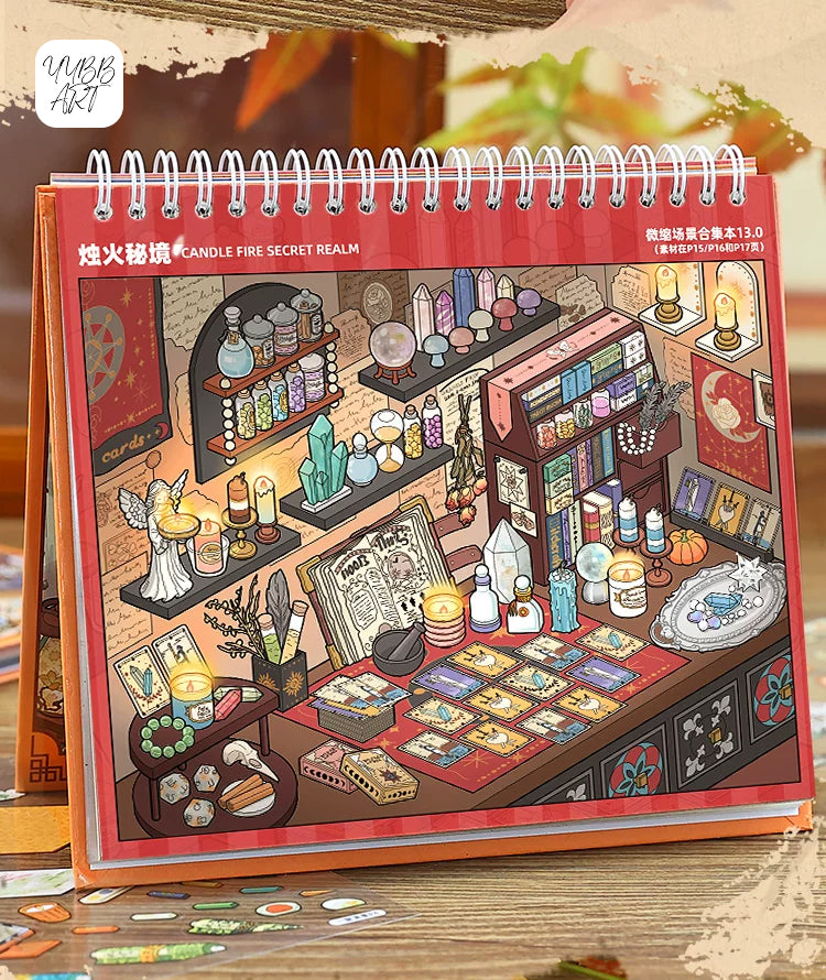 Desktop Organizer Vol. 1 | Ultra Rich Desktop | Landscape Collection 11.0 Series | Sticker Book, Sticker Scene, 3D Miniature Scene Stickers, Stress-Relief DIY Stickers, Scene-Setting Stickers, DIY Stickers Book