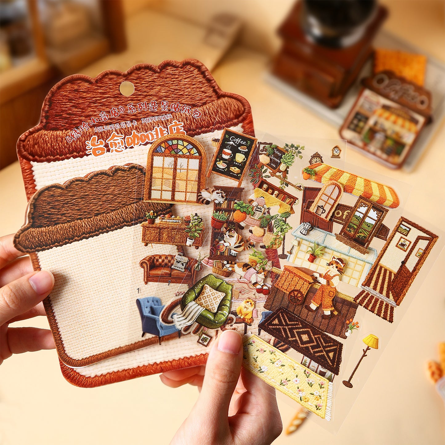 Embroidery Theme Vol. 2 | Scene Garden 25.0 Series | Sticker Scene, 3D Miniature Scene Stickers, Stress-Relief DIY Stickers, Scene-Setting Stickers, DIY Stickers