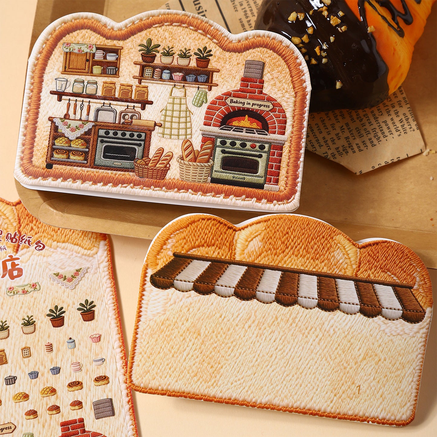 Embroidery Theme Vol. 2 | Scene Garden 25.0 Series | Sticker Scene, 3D Miniature Scene Stickers, Stress-Relief DIY Stickers, Scene-Setting Stickers, DIY Stickers