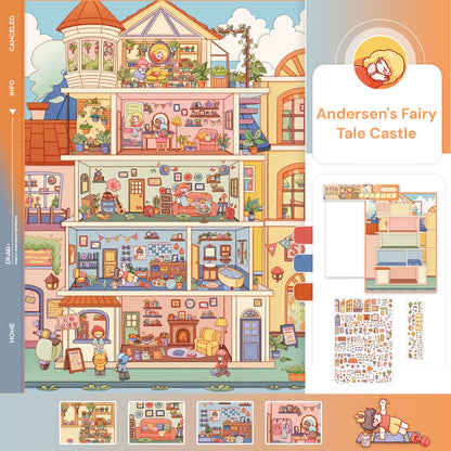 Duży Rozmiar | Motyw Bajkowy | Motyw Królików | Świat Scen 16.0 Seria | DIY Scena Naklejek, 3D Miniatury Scen, Naklejki DIY do Relaksu, Naklejki Ustawiające Scenę, Naklejki DIY