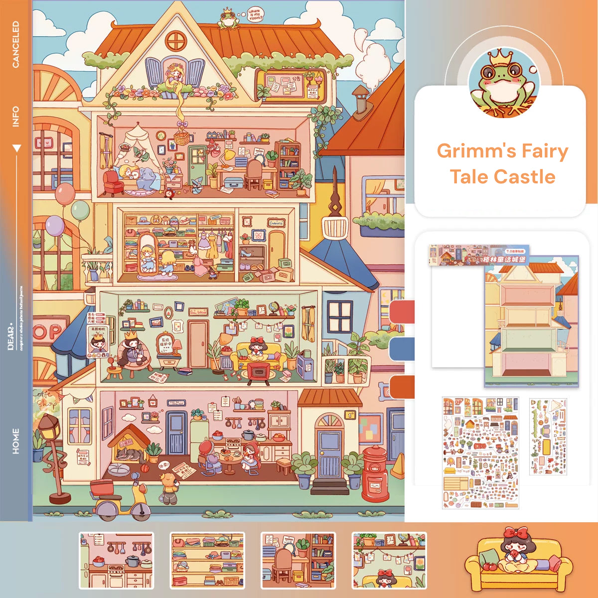 Duży Rozmiar | Motyw Bajkowy | Motyw Królików | Świat Scen 16.0 Seria | DIY Scena Naklejek, 3D Miniatury Scen, Naklejki DIY do Relaksu, Naklejki Ustawiające Scenę, Naklejki DIY