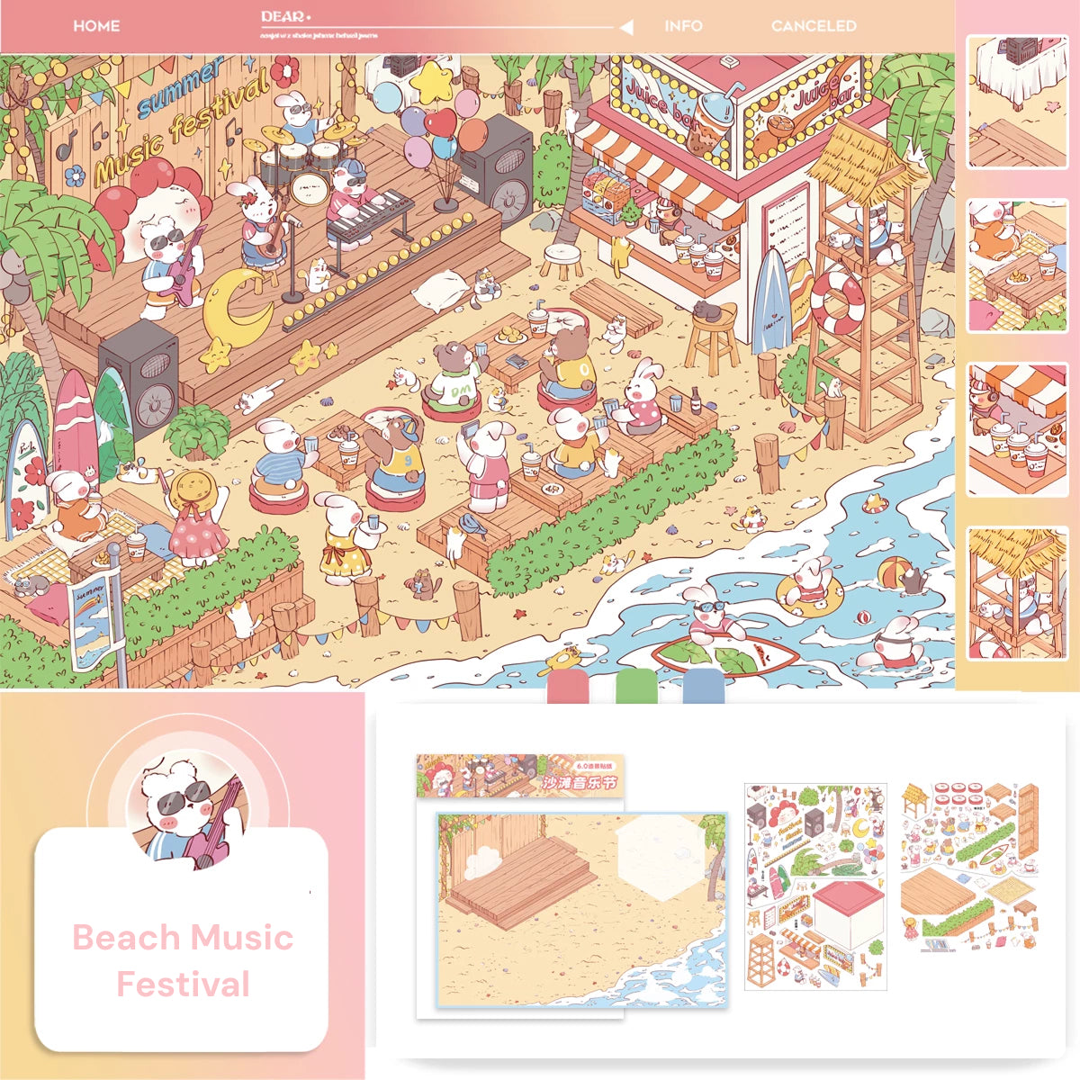 Duży Rozmiar | Motyw Bajkowy | Motyw Królików | Świat Scen 16.0 Seria | DIY Scena Naklejek, 3D Miniatury Scen, Naklejki DIY do Relaksu, Naklejki Ustawiające Scenę, Naklejki DIY