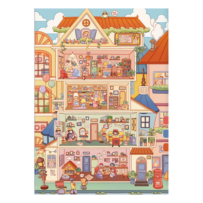 Duży Rozmiar | Motyw Bajkowy | Motyw Królików | Świat Scen 16.0 Seria | DIY Scena Naklejek, 3D Miniatury Scen, Naklejki DIY do Relaksu, Naklejki Ustawiające Scenę, Naklejki DIY