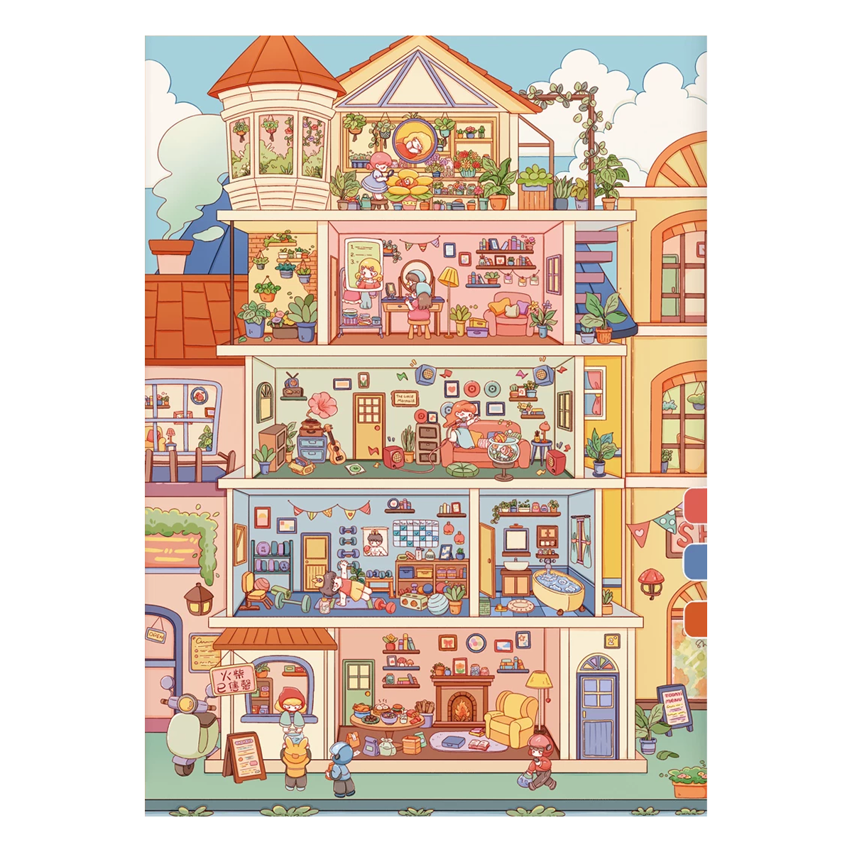 Duży Rozmiar | Motyw Bajkowy | Motyw Królików | Świat Scen 16.0 Seria | DIY Scena Naklejek, 3D Miniatury Scen, Naklejki DIY do Relaksu, Naklejki Ustawiające Scenę, Naklejki DIY