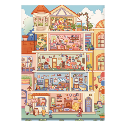 Duży Rozmiar | Motyw Bajkowy | Motyw Królików | Świat Scen 16.0 Seria | DIY Scena Naklejek, 3D Miniatury Scen, Naklejki DIY do Relaksu, Naklejki Ustawiające Scenę, Naklejki DIY