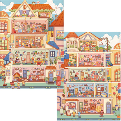 Duży Rozmiar | Motyw Bajkowy | Motyw Królików | Świat Scen 16.0 Seria | DIY Scena Naklejek, 3D Miniatury Scen, Naklejki DIY do Relaksu, Naklejki Ustawiające Scenę, Naklejki DIY