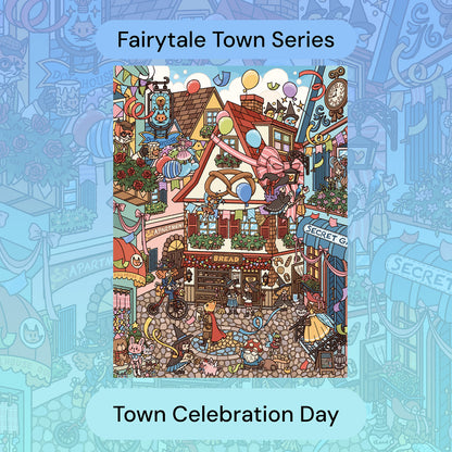 Ville des Contes de Fées | Série Pocket Scene 18.0 | Scène en Autocollants, Autocollants 3D de Scènes Miniatures, Autocollants DIY Anti-Stress, Autocollants pour Mise en Scène, Autocollants DIY