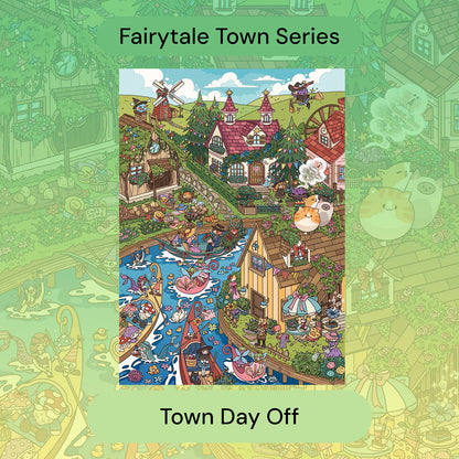 Ville des Contes de Fées | Série Pocket Scene 18.0 | Scène en Autocollants, Autocollants 3D de Scènes Miniatures, Autocollants DIY Anti-Stress, Autocollants pour Mise en Scène, Autocollants DIY