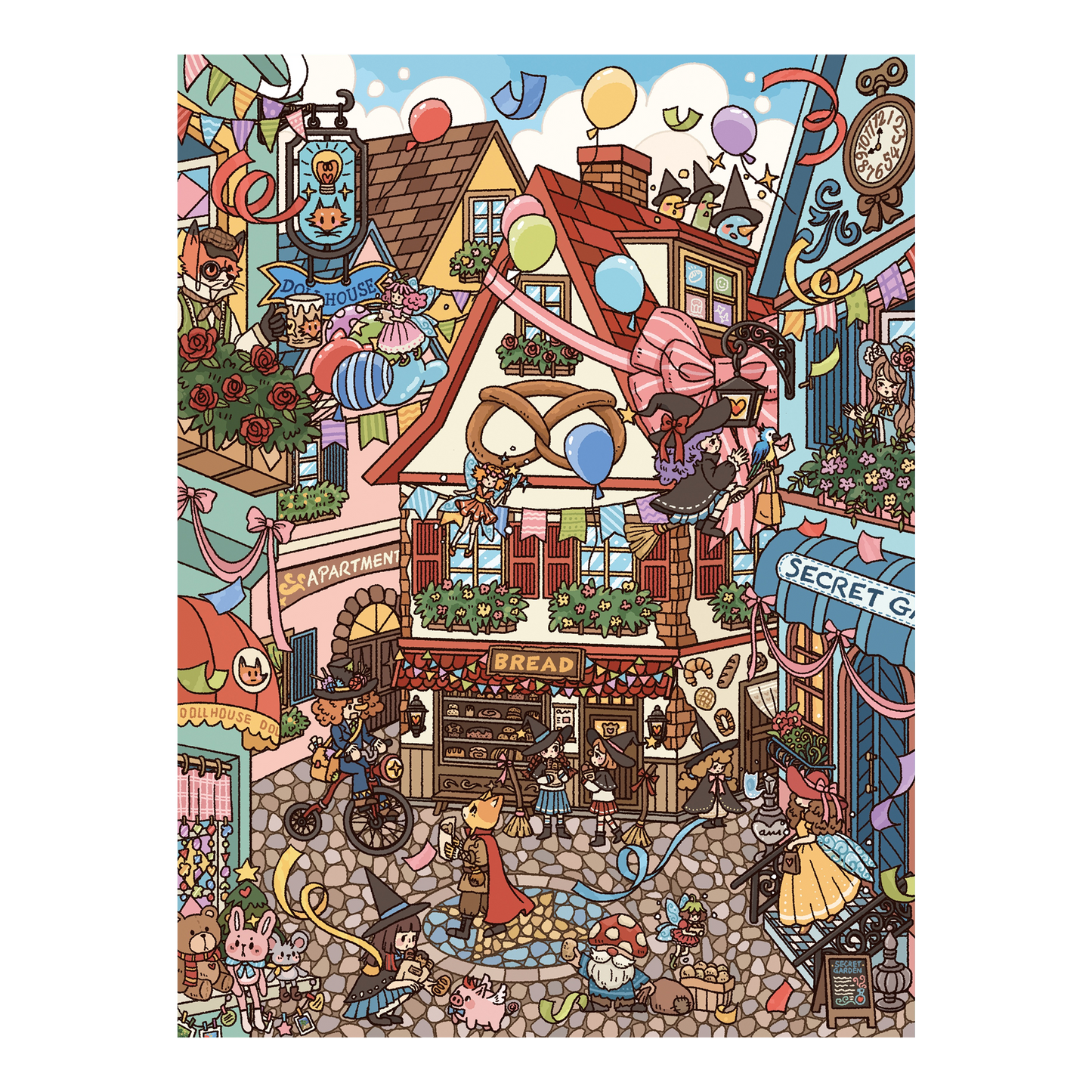 Ville des Contes de Fées | Série Pocket Scene 18.0 | Scène en Autocollants, Autocollants 3D de Scènes Miniatures, Autocollants DIY Anti-Stress, Autocollants pour Mise en Scène, Autocollants DIY