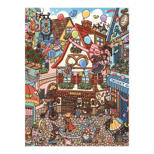 Miasteczko bajkowe | Seria Pocket Scene 18.0 | Naklejki Scen, 3D Miniatury Scen, Naklejki DIY łagodzące stres, Naklejki do układania scen, Naklejki DIY