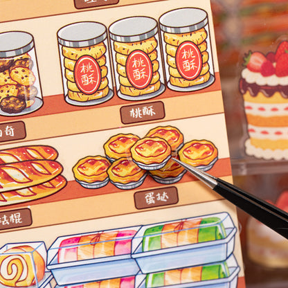 Thème de stockage alimentaire | Livre de scène Série 4.0 | Livre d'autocollants, Scène d'autocollants, Autocollants de scène miniature 3D, Autocollants DIY anti-stress, Autocollants de mise en scène