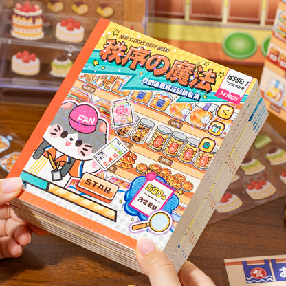 Thème de stockage alimentaire | Livre de scène Série 4.0 | Livre d'autocollants, Scène d'autocollants, Autocollants de scène miniature 3D, Autocollants DIY anti-stress, Autocollants de mise en scène