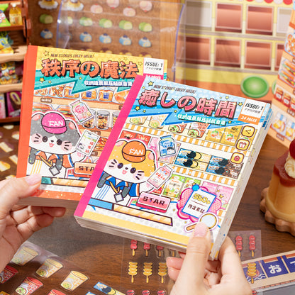 Thème de stockage alimentaire | Livre de scène Série 4.0 | Livre d'autocollants, Scène d'autocollants, Autocollants de scène miniature 3D, Autocollants DIY anti-stress, Autocollants de mise en scène