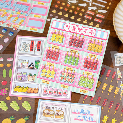 Thème de stockage alimentaire | Livre de scène Série 4.0 | Livre d'autocollants, Scène d'autocollants, Autocollants de scène miniature 3D, Autocollants DIY anti-stress, Autocollants de mise en scène