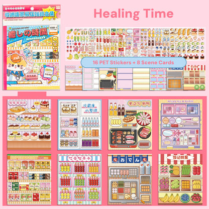 Thème de stockage alimentaire | Livre de scène Série 4.0 | Livre d'autocollants, Scène d'autocollants, Autocollants de scène miniature 3D, Autocollants DIY anti-stress, Autocollants de mise en scène