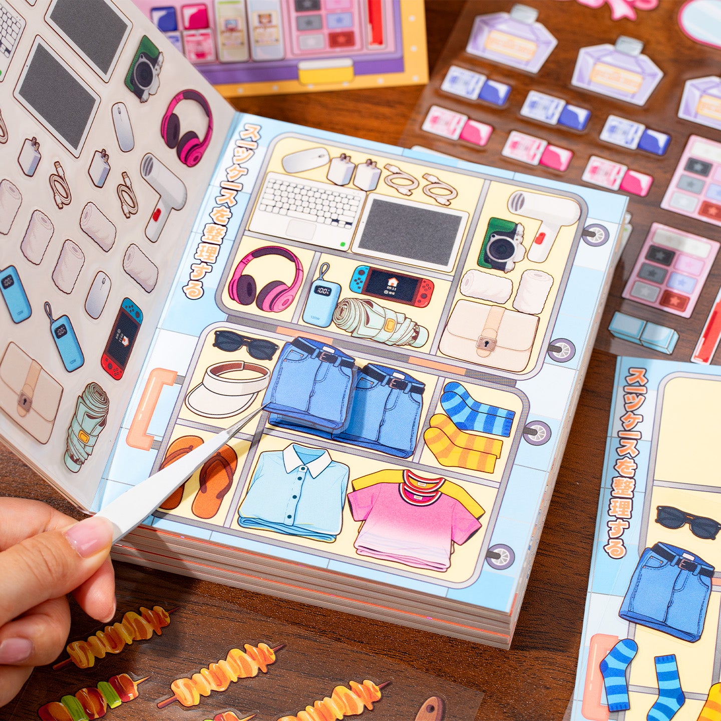 Thème de stockage alimentaire | Livre de scène Série 4.0 | Livre d'autocollants, Scène d'autocollants, Autocollants de scène miniature 3D, Autocollants DIY anti-stress, Autocollants de mise en scène