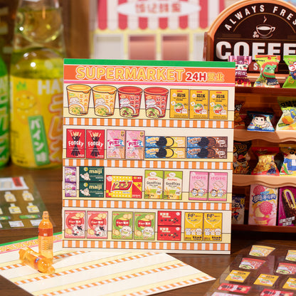 Thème de stockage alimentaire | Livre de scène Série 4.0 | Livre d'autocollants, Scène d'autocollants, Autocollants de scène miniature 3D, Autocollants DIY anti-stress, Autocollants de mise en scène