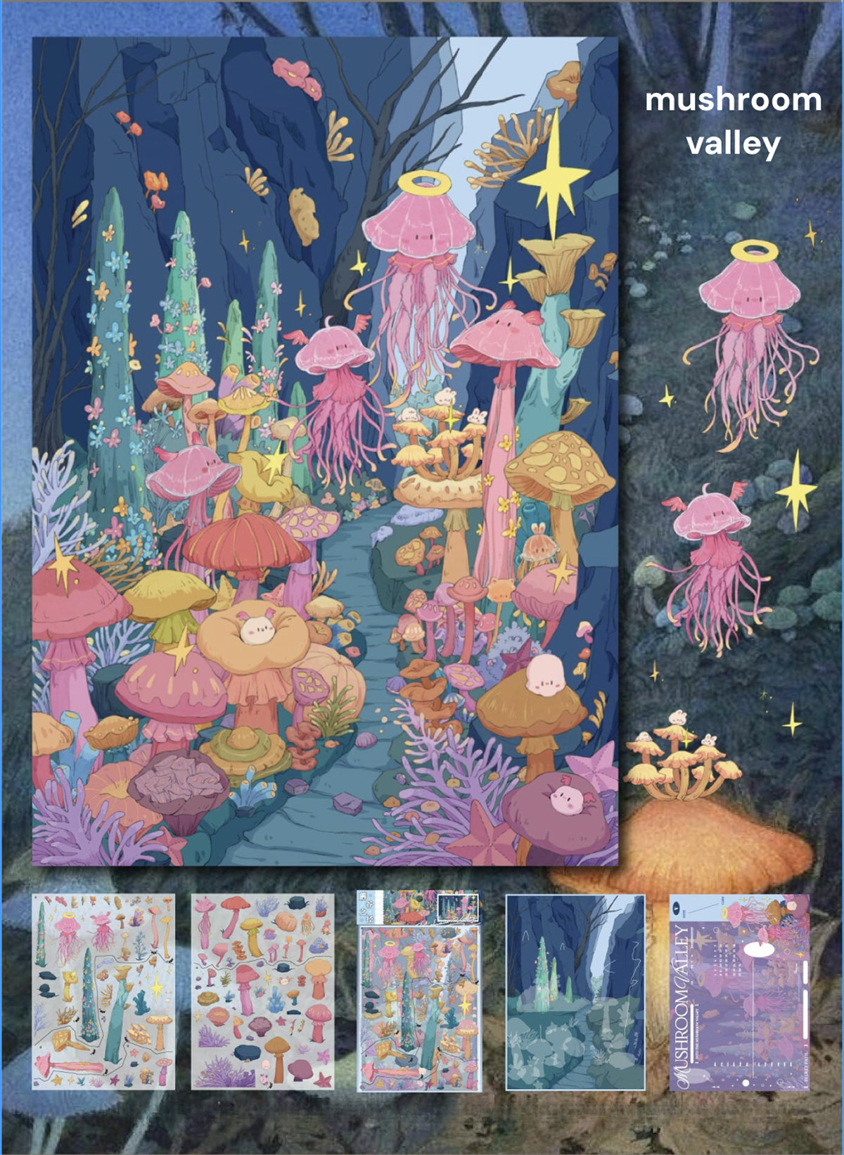 Sonho Difuso | Tamanho Grande | Série Jardim de Cena 23.0 | Etiquetas de Cena, Etiquetas em Miniatura 3D, Etiquetas DIY para Alívio do Estresse, Etiquetas de Configuração de Cena, Etiquetas DIY